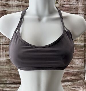 Lululemon Free to Be Bra Wild Gray Sports Bra With Strappy Back Size 6